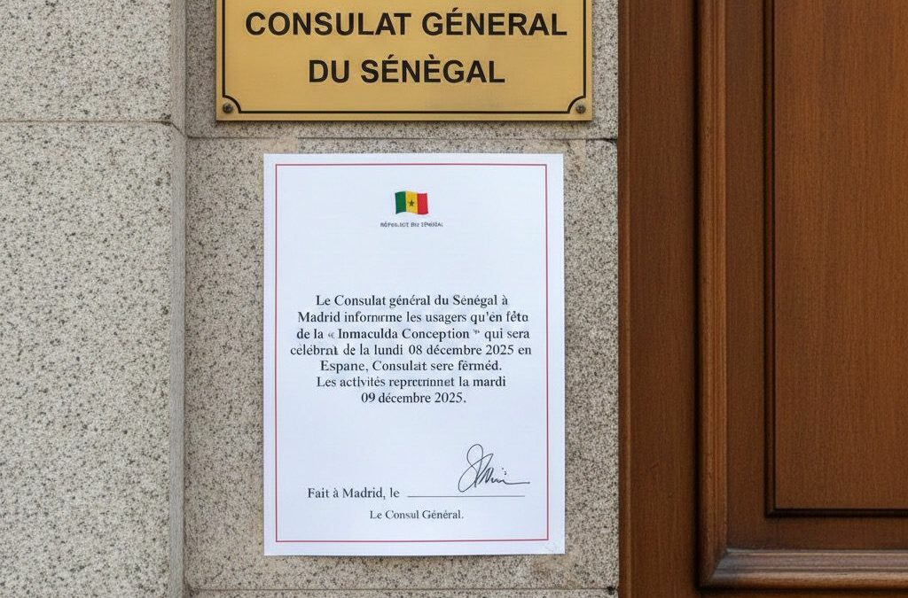 Fermeture du Consulat à l’occasion de la fête de l’Inmaculada Concepción